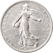 FRANCE, Semeuse, Franc, 1914, Paris, KM #844.1, AU(50-53), Silver, 23, Gadoury..