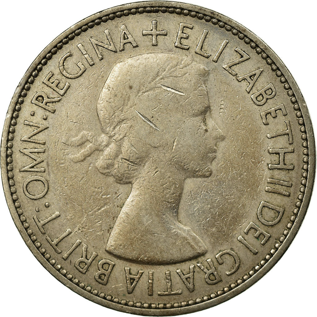 Coin, Great Britain, Elizabeth II, 1/2 Crown, 1953, EF(40-45), Copper-nickel