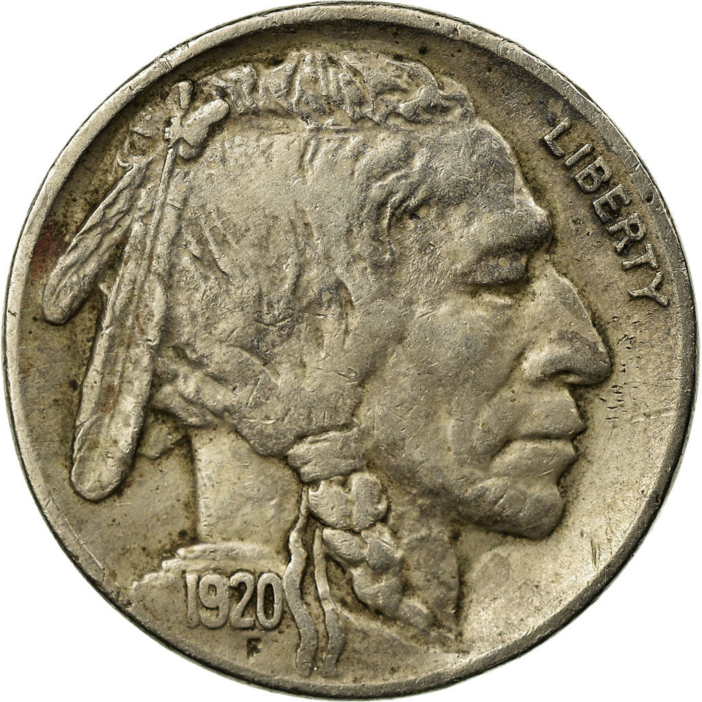 Munten, Verenigde Staten, Buffalo Nickel, 5 Cents, 1920, U.S. Mint