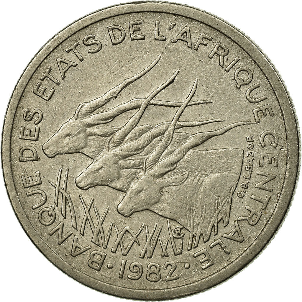 Coin, Central African States, 50 Francs, 1982, Paris, EF(40-45), Nickel, KM:11
