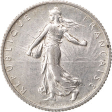 FRANCE, Semeuse, Franc, 1914, Paris, KM #844.1, AU(55-58), Silver, 23, Gadoury..