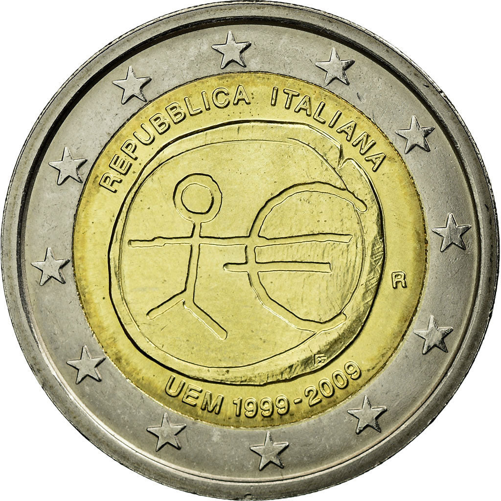 Italie, 2 Euro, European Monetrary Union, 10th Anniversary, 2009, SUP