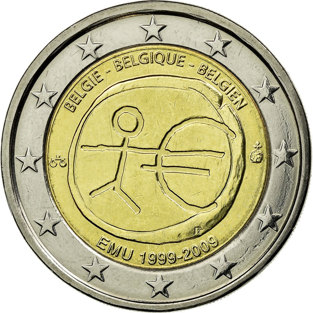 Belgia, 2 Euro, 10th Anniversary of EMU, 2009, Brussels, AU(55-58)