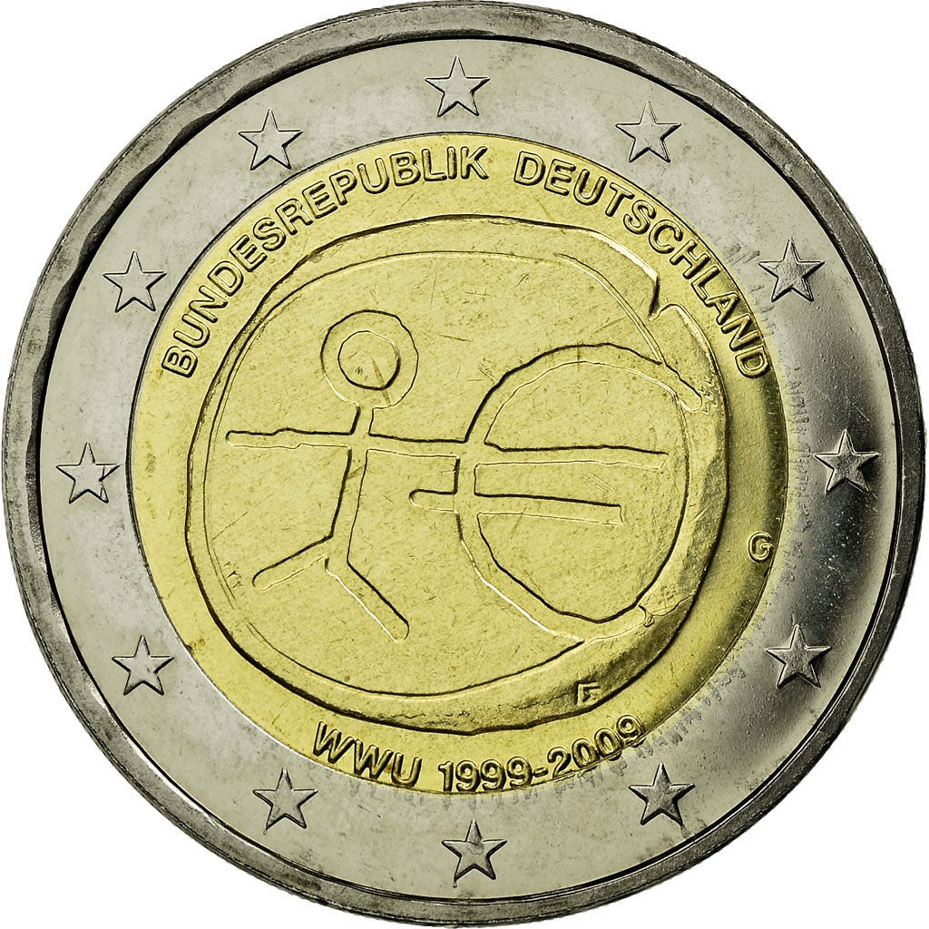 République fédérale allemande, 2 Euro, EMU, 10th Anniversary, 2009, SUP