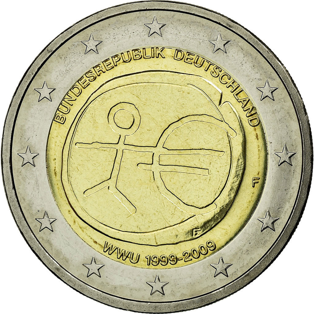 GERMANY - FEDERAL REPUBLIC, 2 Euro, EMU, 10th Anniversary, 2009, AU(55-58)