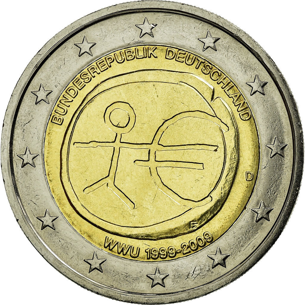 GERMANY - FEDERAL REPUBLIC, 2 Euro, EMU, 10th Anniversary, 2009, AU(55-58)