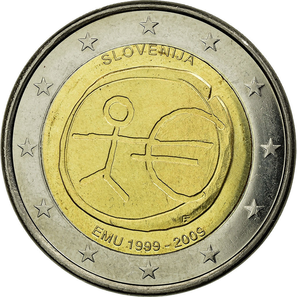 Slovenia, 2 Euro, European Monetary Union, 10th Anniversary, 2009, MS(63)