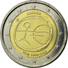 Spain, 2 Euro, 10 years euro, 2009, MS(63), Bi-Metallic, KM:1142.1