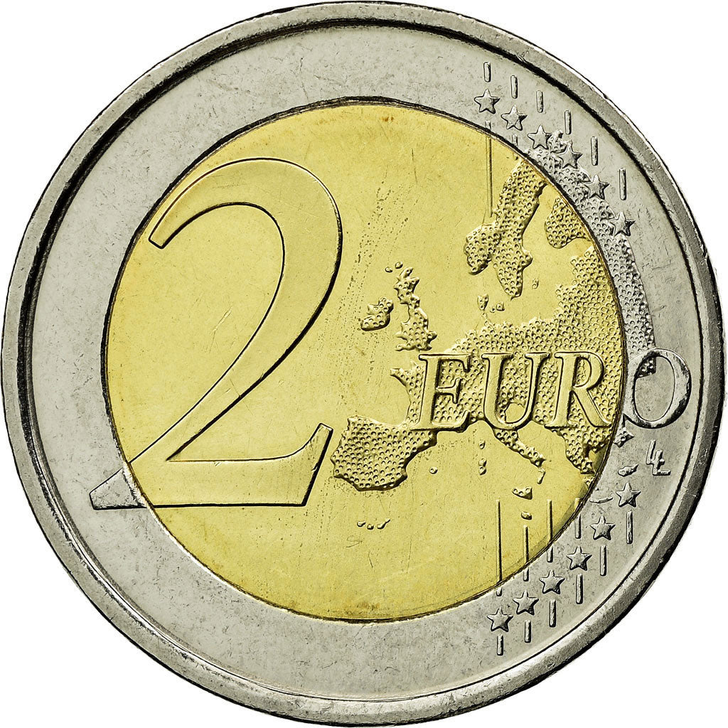 Spain, 2 Euro, 10 years euro, 2009, MS(63), Bi-Metallic, KM:1142.1