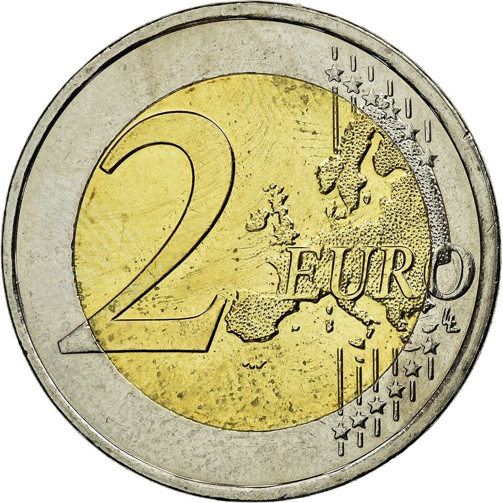 Grecia, 2 Euro, 10 years euro, 2009, EBC, Bimetálico, KM:227
