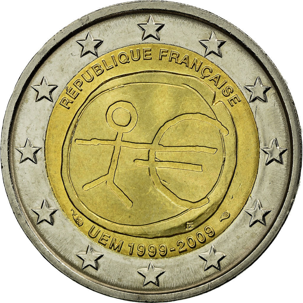Frankrijk, 2 Euro, EMU 10th Anniversary, 2009, PR, Bi-Metallic, Gadoury:11