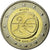 Malta, 2 Euro, E.M.U., 10th Anniversary, 2009, SPL-, Bi-metallico, KM:134