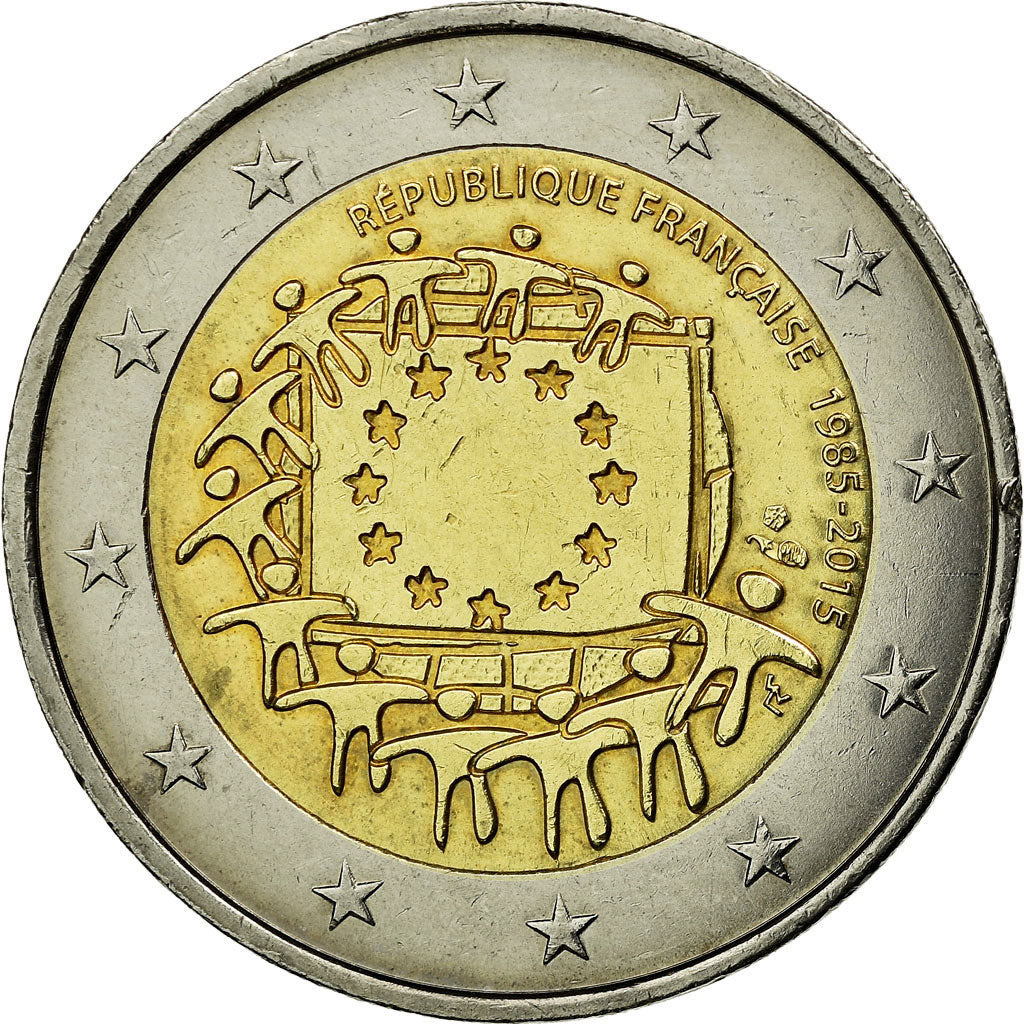 France, 2 Euro, 30 ans du drapeau de l union europeenne, 2015, EF(40-45)