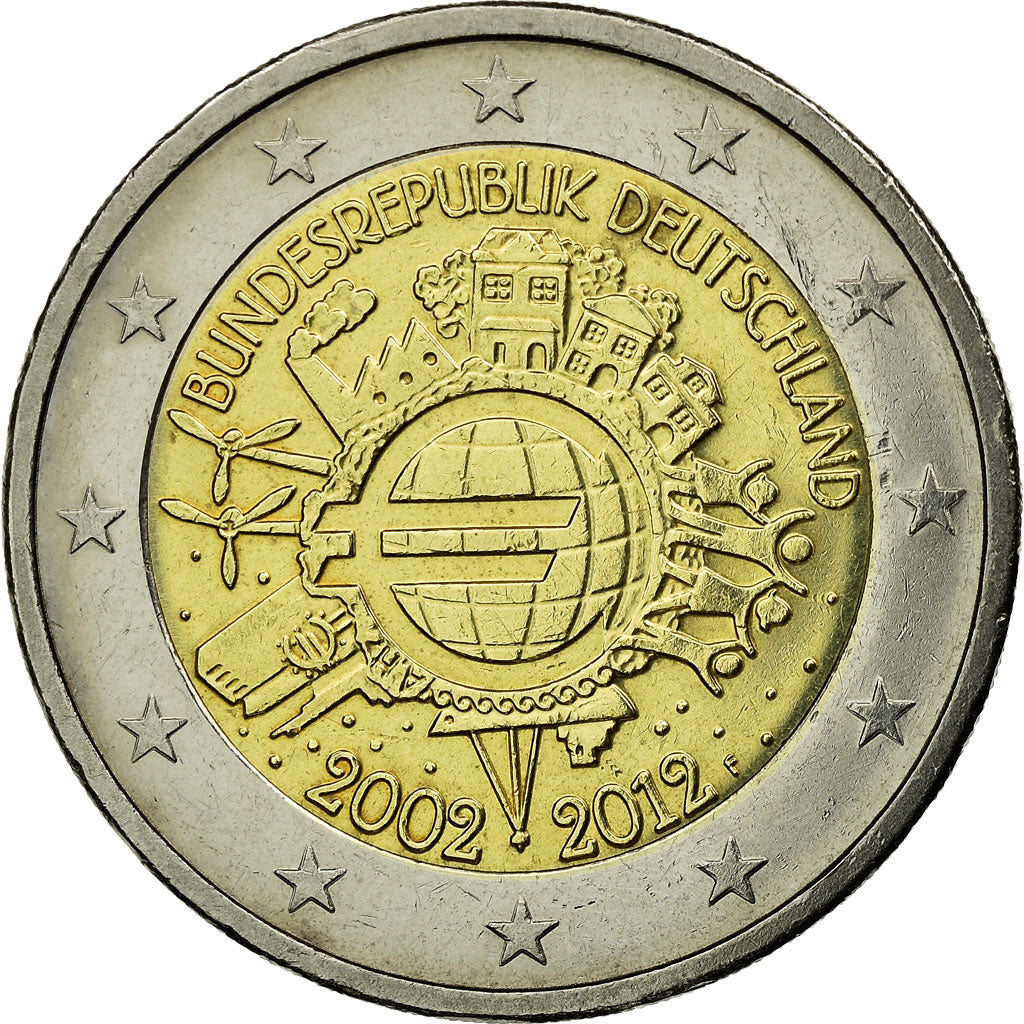ALEMANHA - REPÚBLICA FEDERAL, 2 Euro, Euro Coinage, 10th Anniversary, 2012