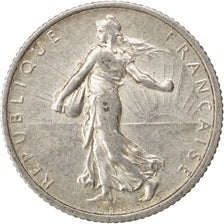 FRANCE, Semeuse, Franc, 1915, Paris, KM #844.1, AU(55-58), Silver, 23, Gadoury..