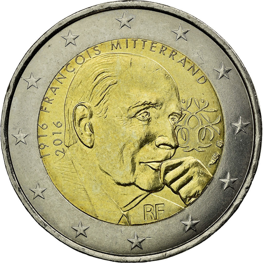 France, 2 Euro, Francois Mitterand 1916  2016, 2016, AU(55-58), Bi-Metallic