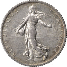 FRANCE, Semeuse, Franc, 1915, Paris, KM #844.1, AU(55-58), Silver, 23, Gadoury..