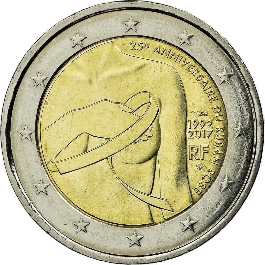 France, 2 Euro, 25e Anniversaire du ruban rose, 2017, SPL, Bi-Metallic, KM:New