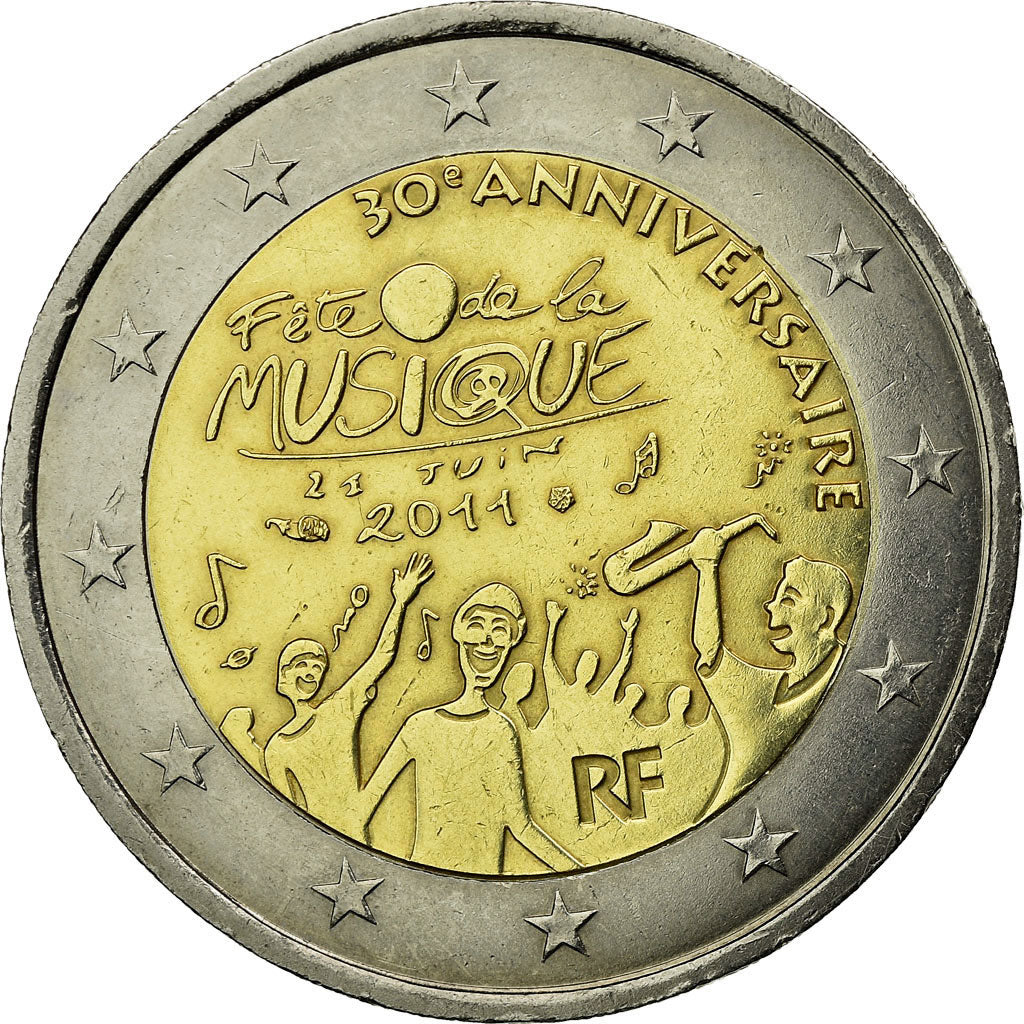 Frankrijk, 2 Euro, International Music Day, 30th Anniversary, 2011, ZF