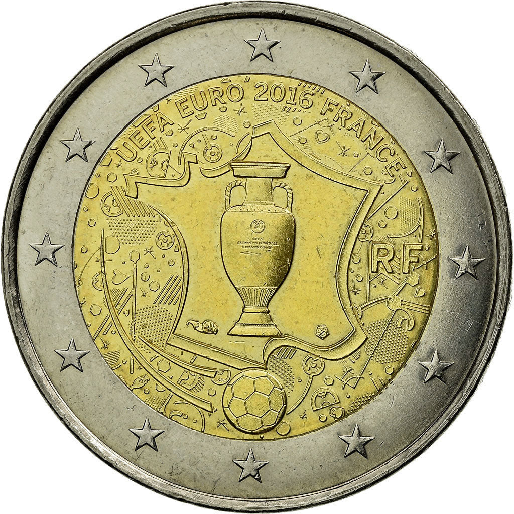 France, 2 Euro, UEFA Euro 2016, 2016, SUP, Bi-Metallic, Gadoury:23, KM:New