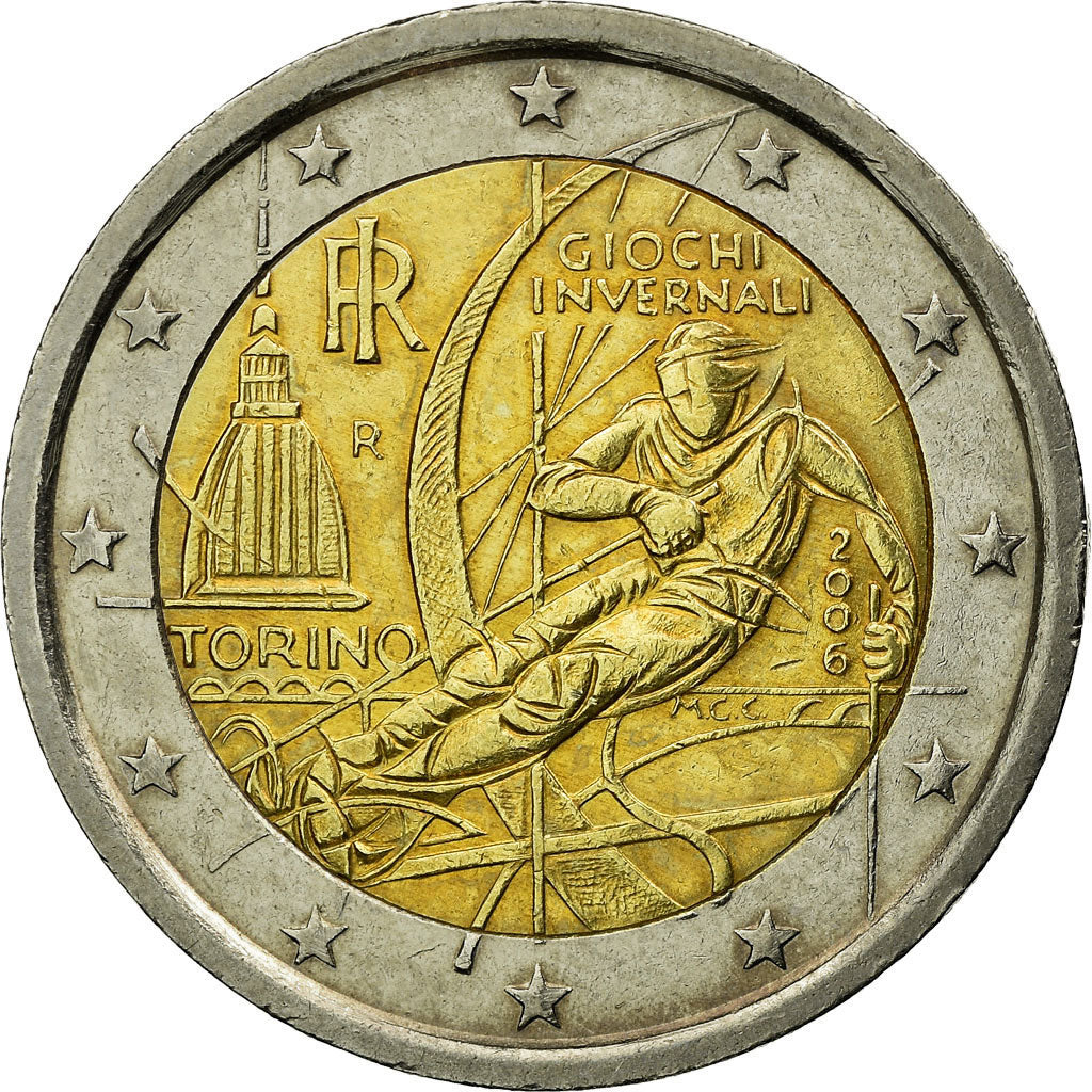 Italie, 2 Euro, Torino Winter Olympics, 2006, TTB, Bi-Metallic, KM:246