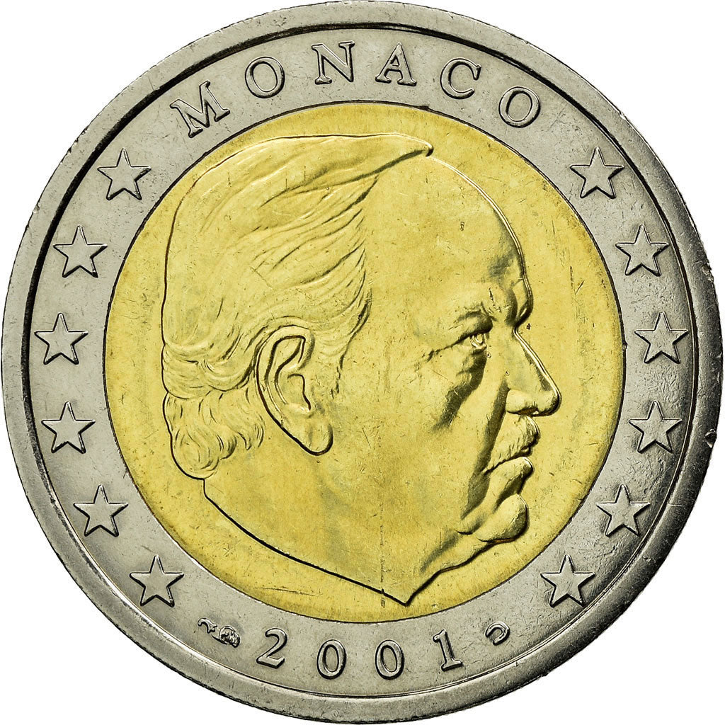 Monaco, 2 Euro, Rainier III, 2001, TTB, Bi-Metallic, Gadoury:8., KM:174