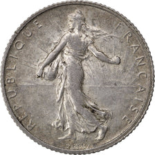 FRANCE, Semeuse, Franc, 1915, Paris, KM #844.1, AU(50-53), Silver, 23, Gadoury..
