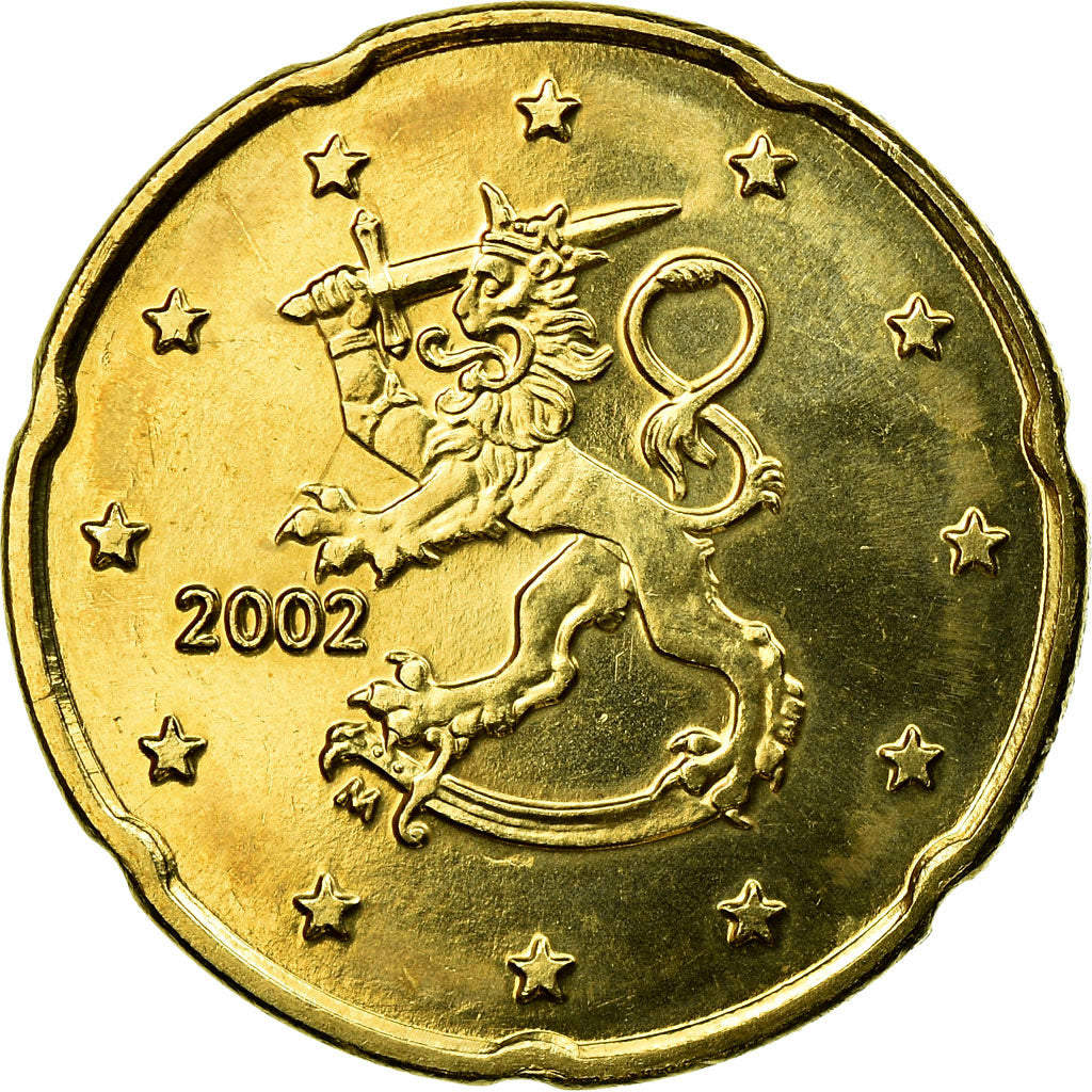 Finnland, 20 Euro Cent, 2002, UNZ, Messing, KM:102