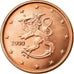 Finland, 5 Euro Cent, 2000, EF(40-45), Copper Plated Steel, KM:100
