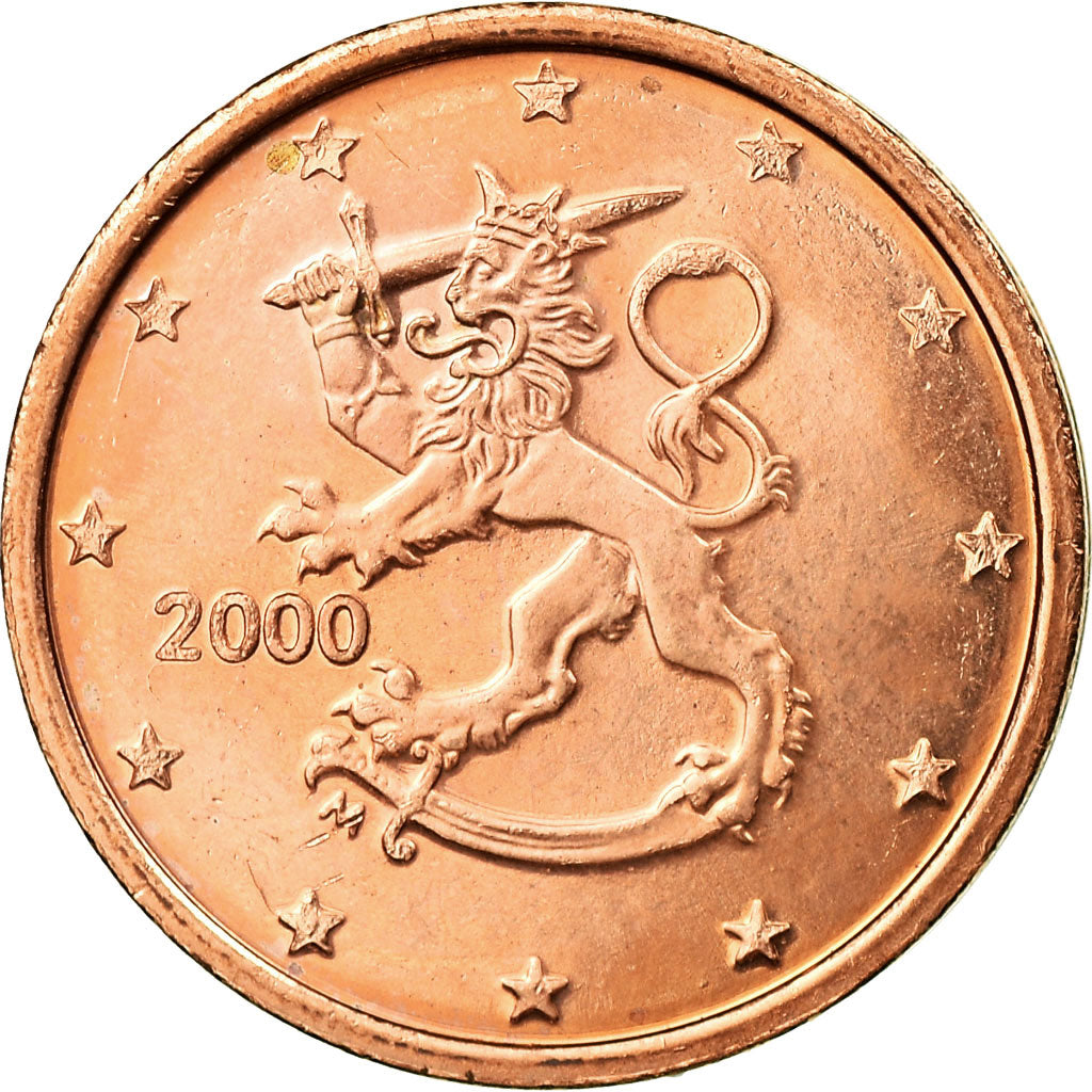 Finland, 2 Euro Cent, 2000, AU(55-58), Copper Plated Steel, KM:99