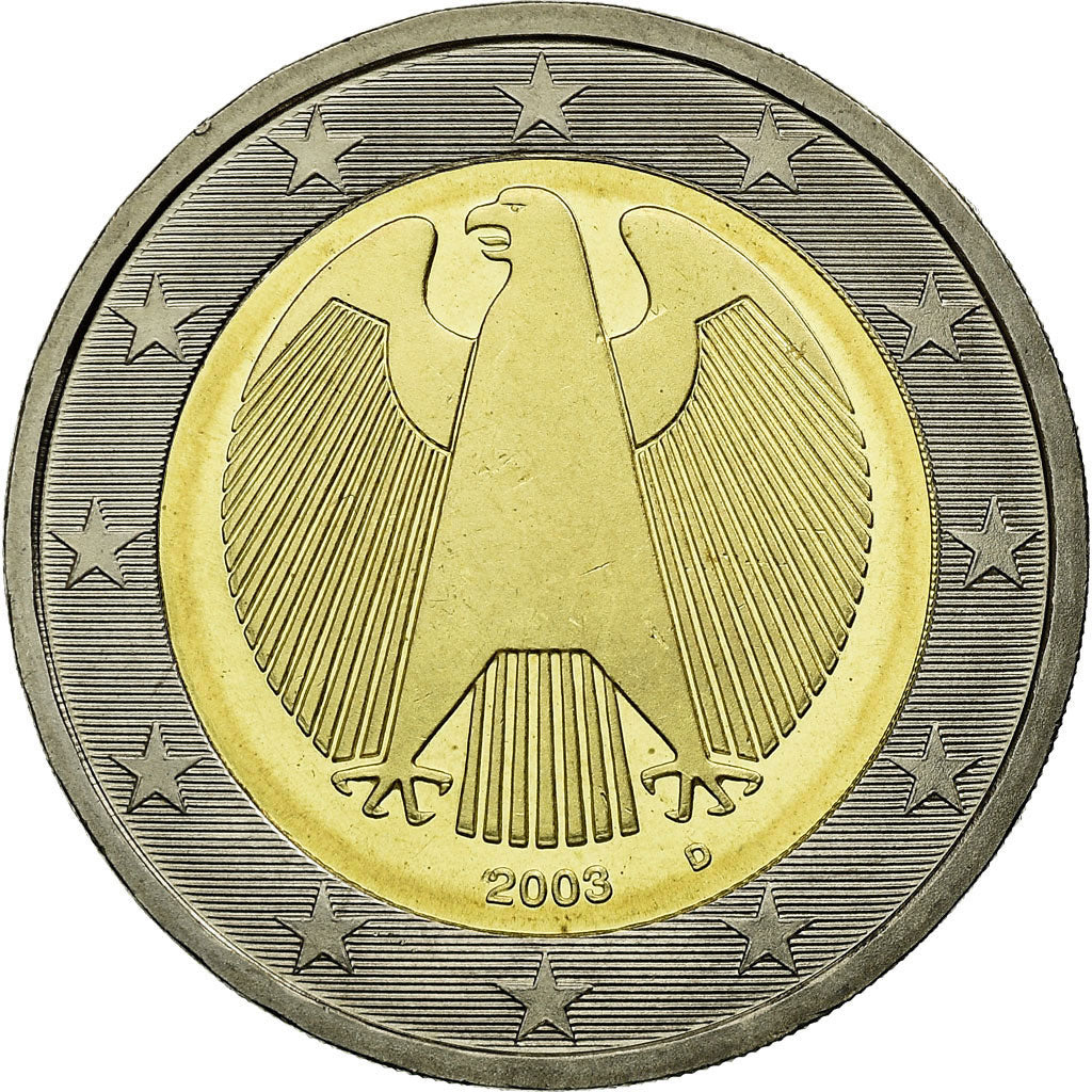 GERMANY - FEDERAL REPUBLIC, 2 Euro, 2003, AU(55-58), Bi-Metallic, KM:214