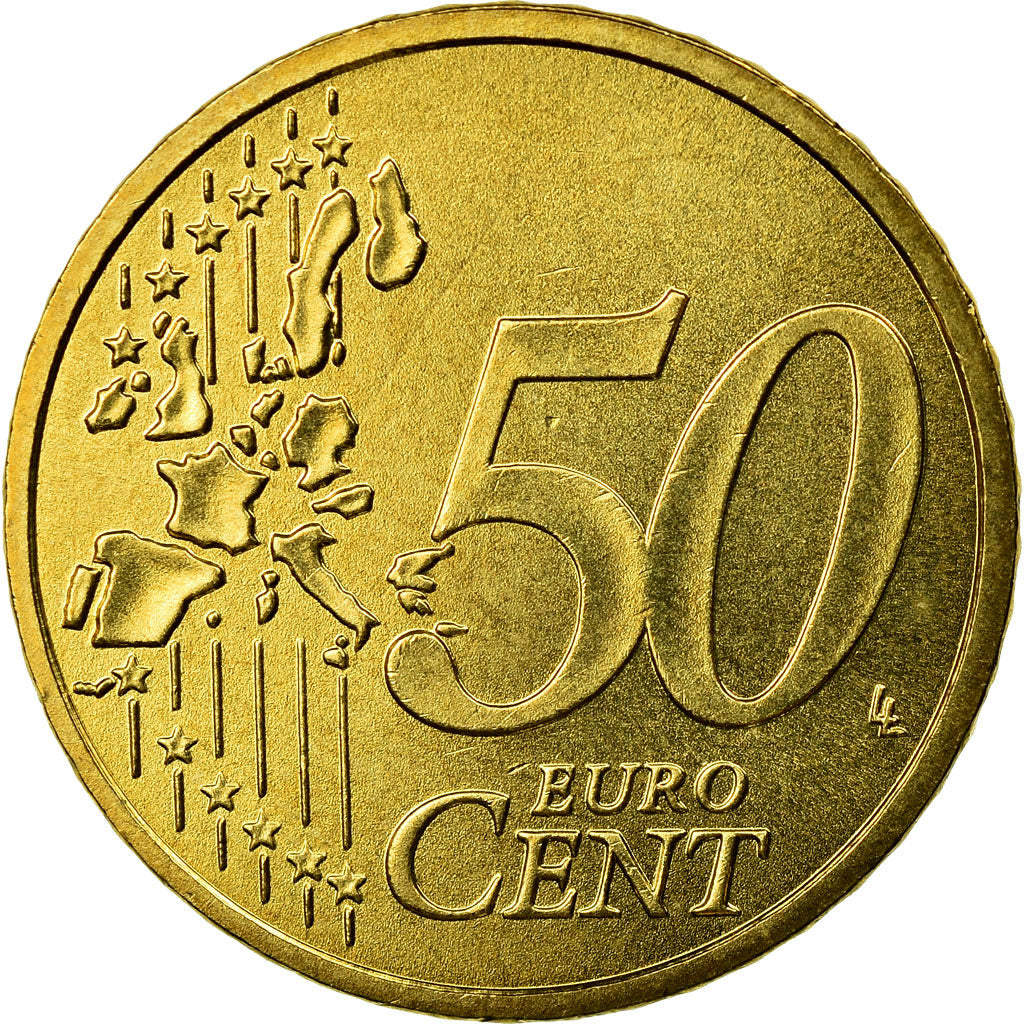 GERMANY - FEDERAL REPUBLIC, 50 Euro Cent, 2003, MS(63), Brass, KM:212