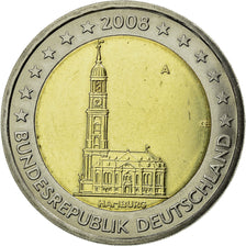 GERMANY - FEDERAL REPUBLIC, 2 Euro, 2008, AU(55-58), Bi-Metallic, KM:261