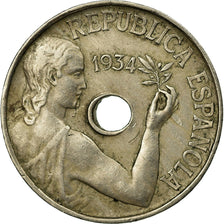 Coin, Spain, 25 Centimos, 1934, Vienna, EF(40-45), Copper-nickel, KM:751