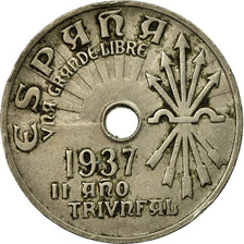 Coin, Spain, 25 Centimos, 1937, Vienna, EF(40-45), Copper-nickel, KM:753