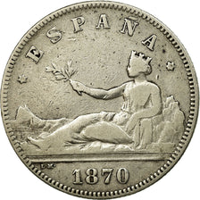 Moneda, España, Provisional Government, 2 Pesetas, 1874, Madrid, BC+, Plata