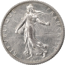 FRANCE, Semeuse, Franc, 1917, Paris, KM #844.1, AU(55-58), Silver, 23, Gadoury..