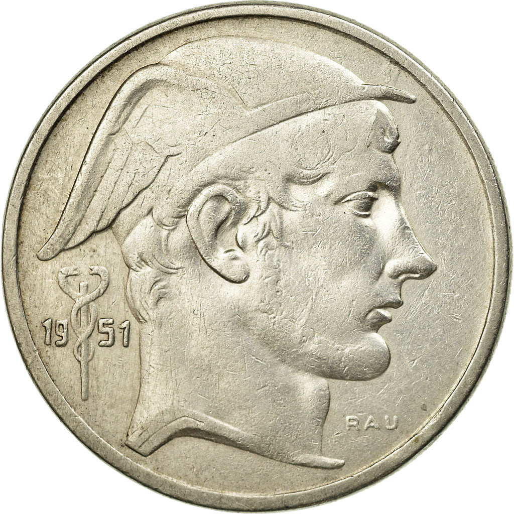 Coin, Belgium, 50 Francs, 50 Frank, 1951, EF(40-45), Silver, KM:137