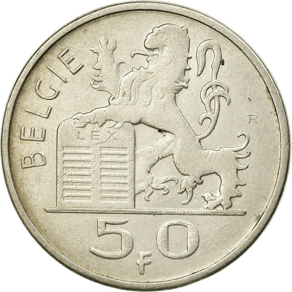 Coin, Belgium, 50 Francs, 50 Frank, 1951, EF(40-45), Silver, KM:137