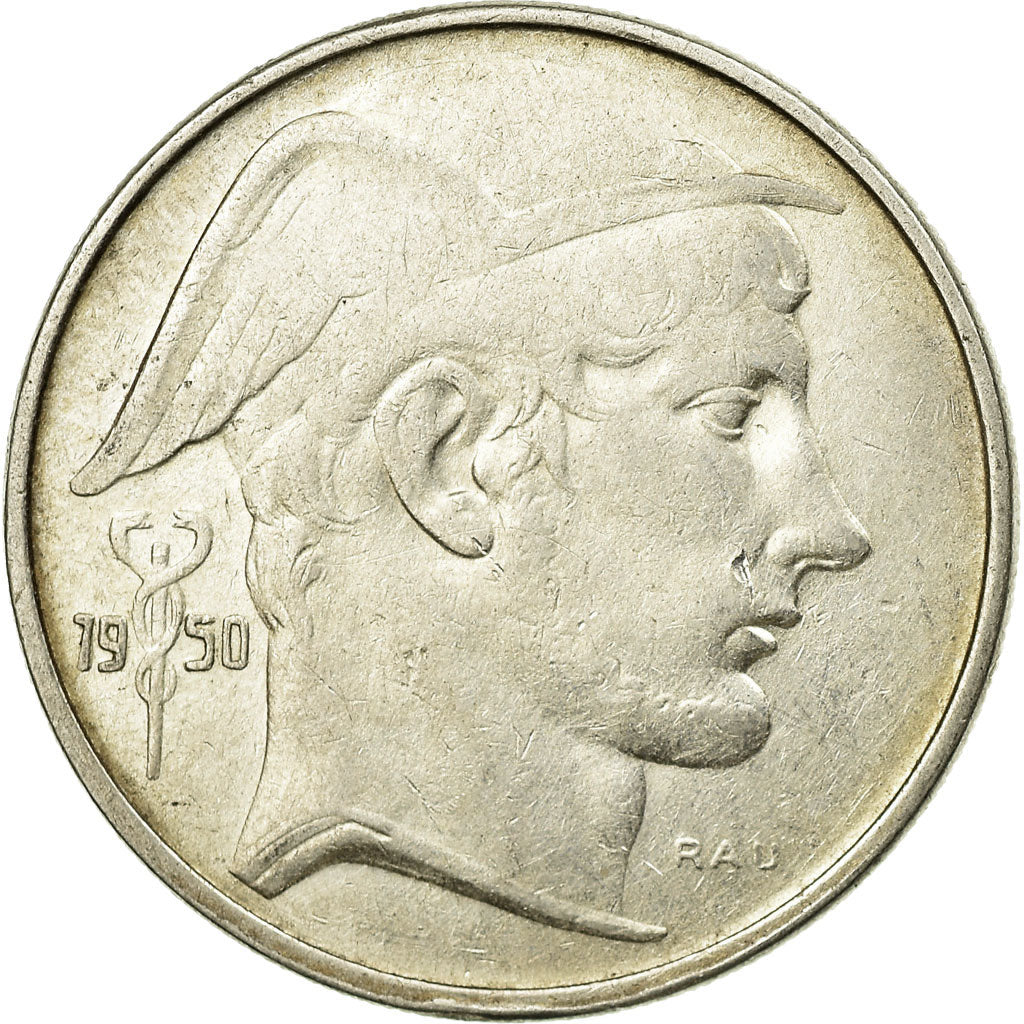 Coin, Belgium, 20 Francs, 20 Frank, 1950, EF(40-45), Silver, KM:140.1