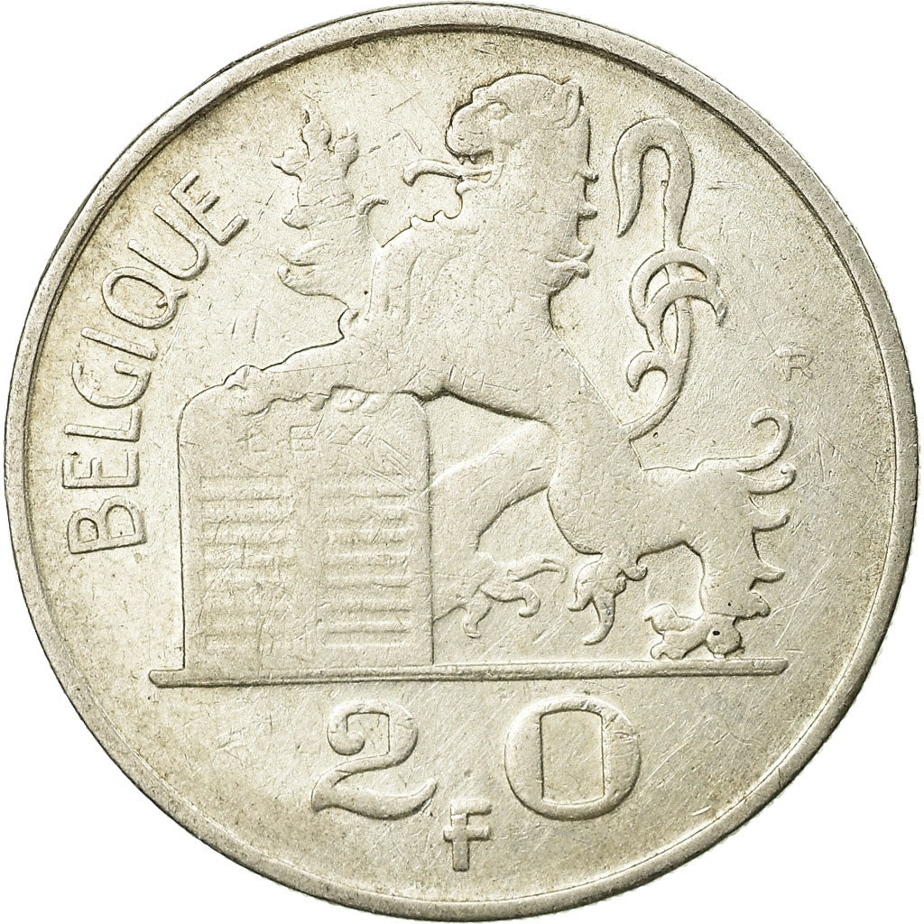 Coin, Belgium, 20 Francs, 20 Frank, 1950, EF(40-45), Silver, KM:140.1