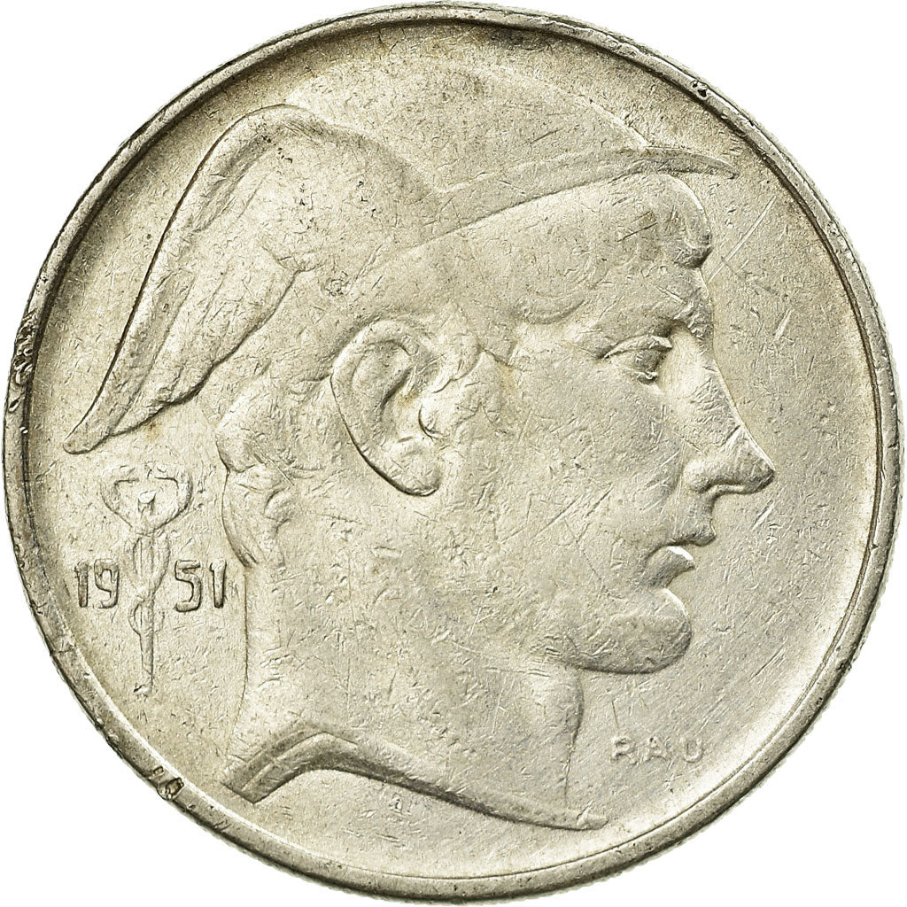Coin, Belgium, 20 Francs, 20 Frank, 1951, EF(40-45), Silver, KM:141.1
