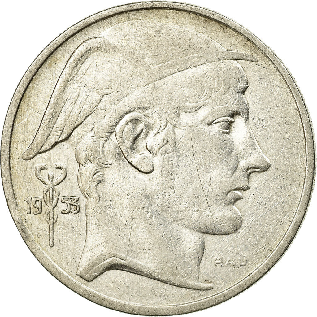Coin, Belgium, 20 Francs, 20 Frank, 1953, EF(40-45), Silver, KM:140.1