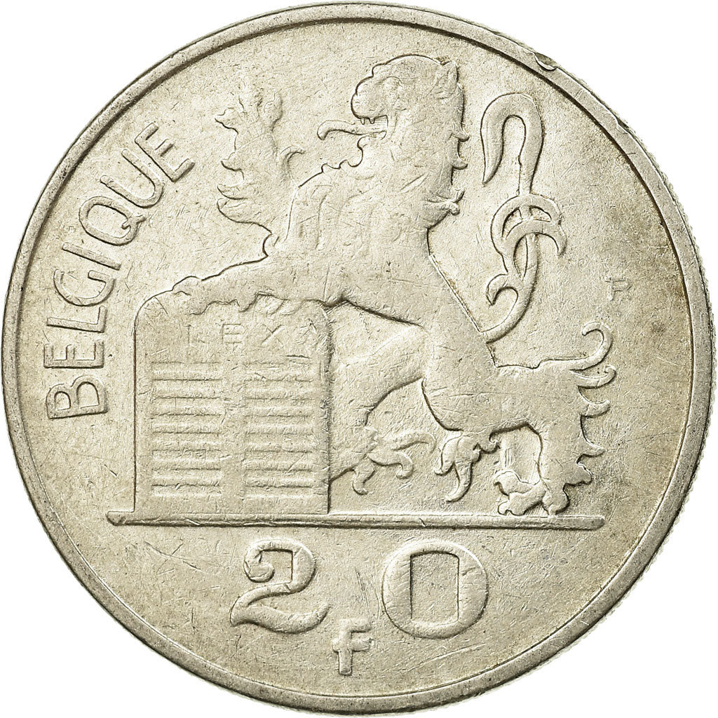 Coin, Belgium, 20 Francs, 20 Frank, 1953, EF(40-45), Silver, KM:140.1