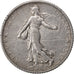 FRANCE, Semeuse, Franc, 1917, Paris, KM #844.1, AU(50-53), Silver, 23, Gadoury..