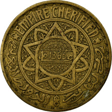 Coin, Morocco, Mohammed V, 5 Francs, 1945, Paris, EF(40-45), Aluminum-Bronze