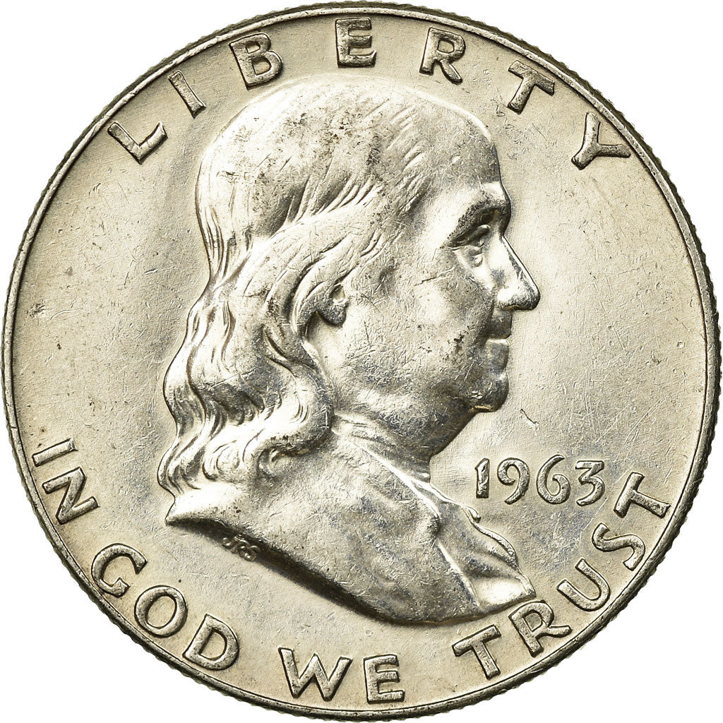 Coin, United States, Franklin Half Dollar, Half Dollar, 1963, U.S. Mint, Denver