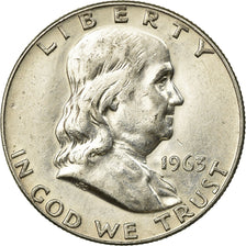 Coin, United States, Franklin Half Dollar, Half Dollar, 1963, U.S. Mint, Denver