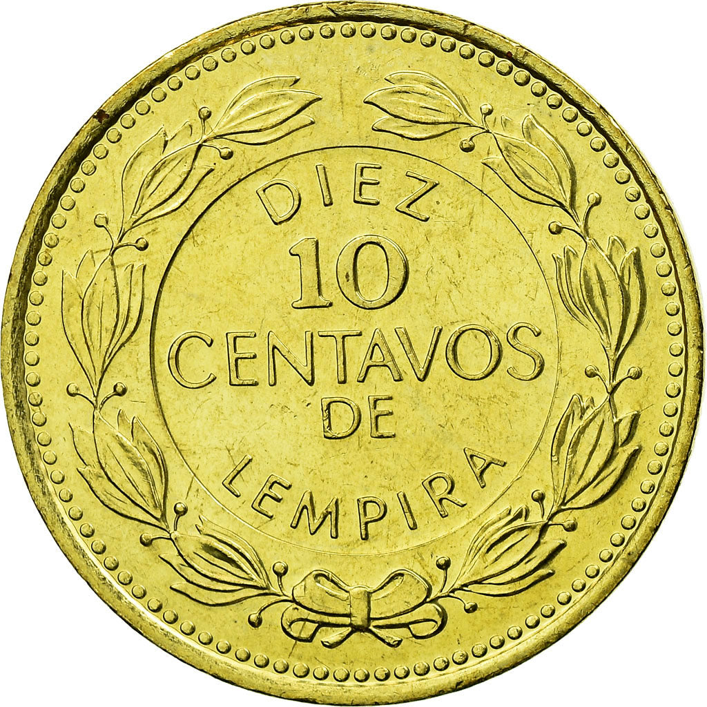 Coin, Honduras, 10 Centavos, 1995, AU(55-58), Brass, KM:76.2a