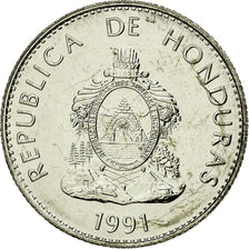 Coin, Honduras, 50 Centavos, 1991, AU(55-58), Nickel plated steel, KM:84a.2